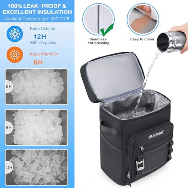 Hulongo Large Waterproof Insulated Cooler Backpack for Men & Women, Leak Proof Cooler Backpack