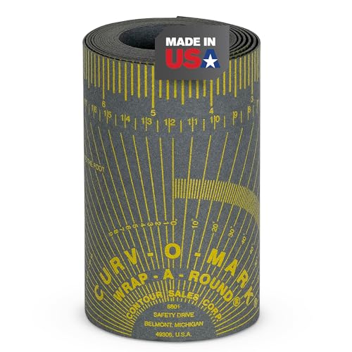JACKSON SAFETY CURV-O-MARK Wrap-A-Round Welding/Pipefitting Lay Out Ruler Tool - Extra-Large (Length: 9'), Grey - 179gg, J1870 - High Temperature Applications