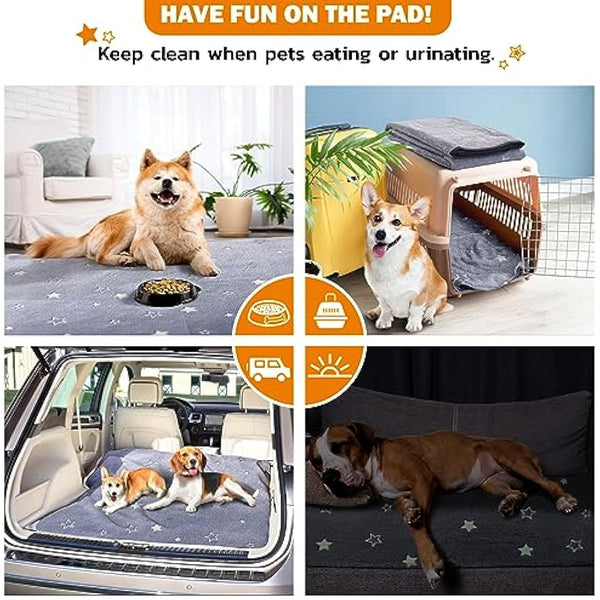 Washable Puppy Pads, 2 Packs Fast Absorption Reusable Puppy Pads, Dog Pee Pad, Waterproof Whelping Pads, Non-Slip Training Pads Pet Playpen Puppy Mat for Floor, Dog Crate -70x100cm