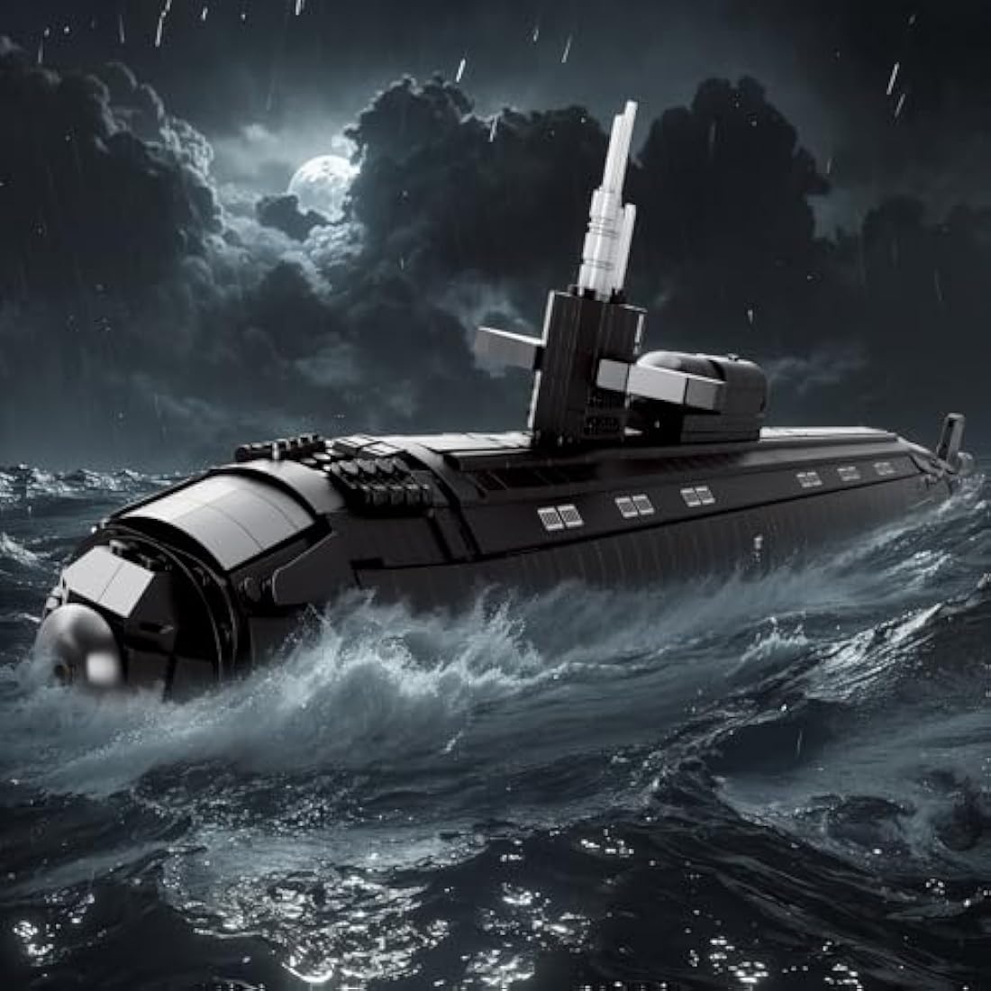 JMBricklayer Large Submarine Toy Building Sets, 1:125 Scale Military Los Angeles-class Nuclear Submarine Hobby Model for Adult, Collectible War Battle Submarine Construction Toy Decor Gifts (2750PCS)
