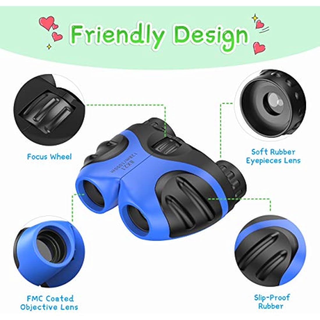 EUTOYZ Binoculars Kids, Boys Toys for 4 5 6 7 Year Old Boy Gift for 3-10 Year Olds Boys Toys Age 3-10 Kids Toys Christmas Gifts Stocking Fillers Blue