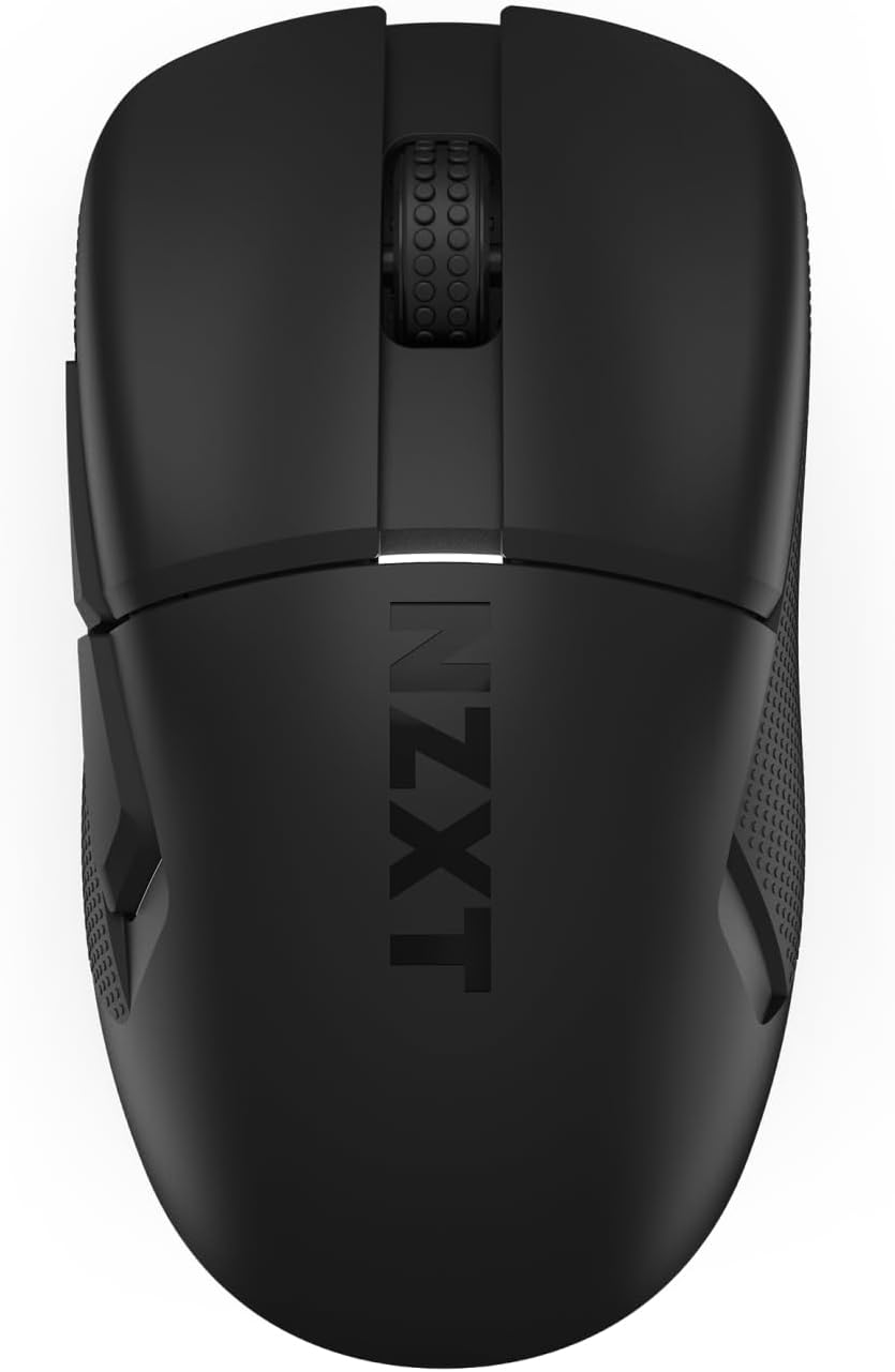 NZXT Lift Elite Wireless Gaming Mouse - Ultra-Lightweight 57 g - 4K/8K Polling Rates, Optical Switches, 26K DPI Optical Sensor - Long Battery Life - Rubber Side Grips - 5 Programmable Buttons - Black