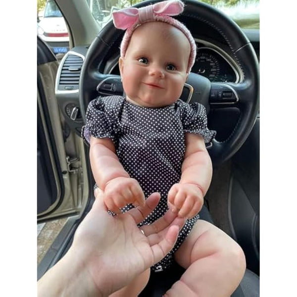 iCradle Reborn Baby Dolls 20 inch 50cm Two Options Reborn Baby Doll Toddler Lifelike Real Soft Touch Maddie with Hand-Drawing Hair Handmade Doll