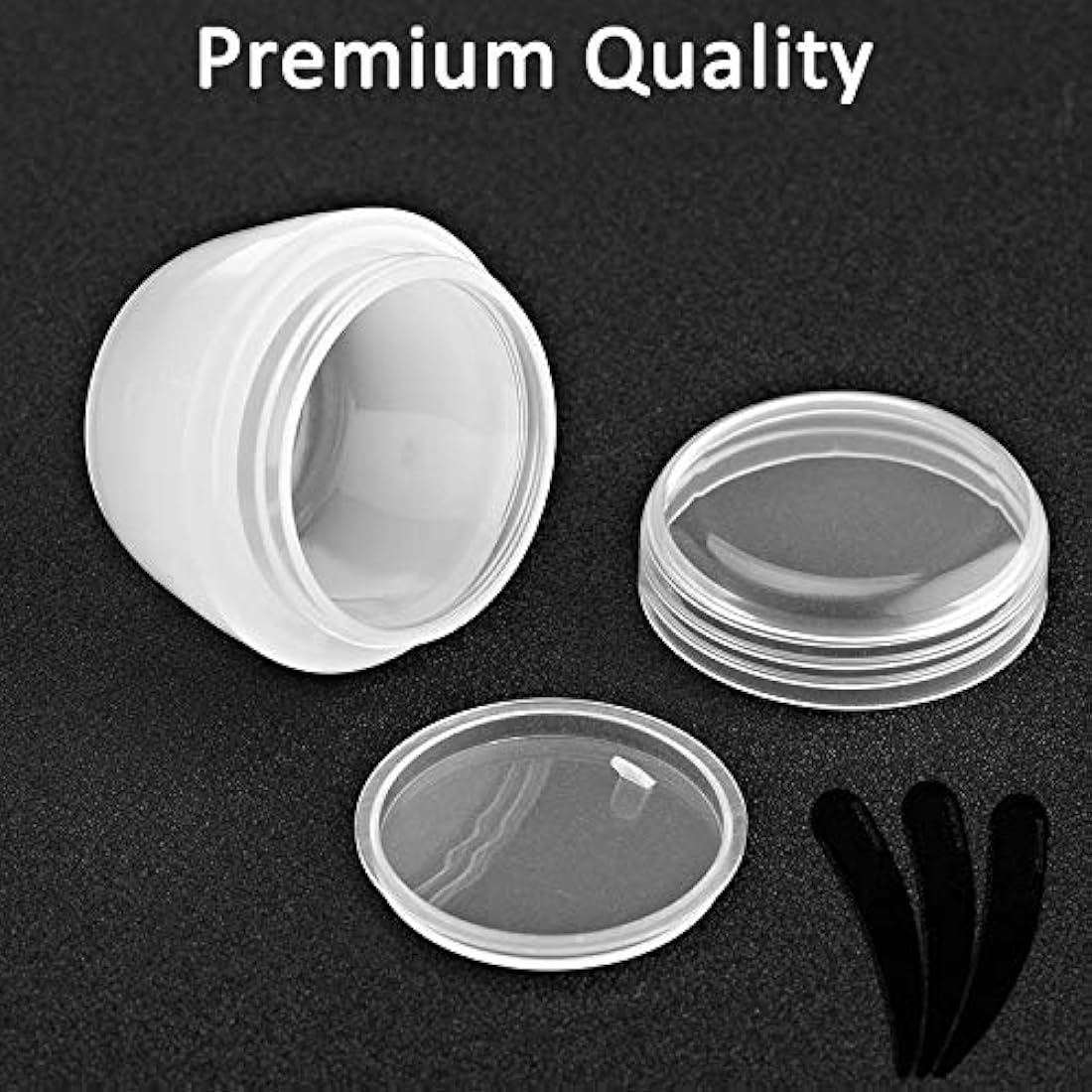 Alledomain 20 Pieces 10ml / 10g Empty Clear Cosmetic Pots with 3 Mini Spatula, Plastic Refillable Travel Sample Container Jars with Lids and Inner Liners for Makeup Creams Lotions Beauty Nail