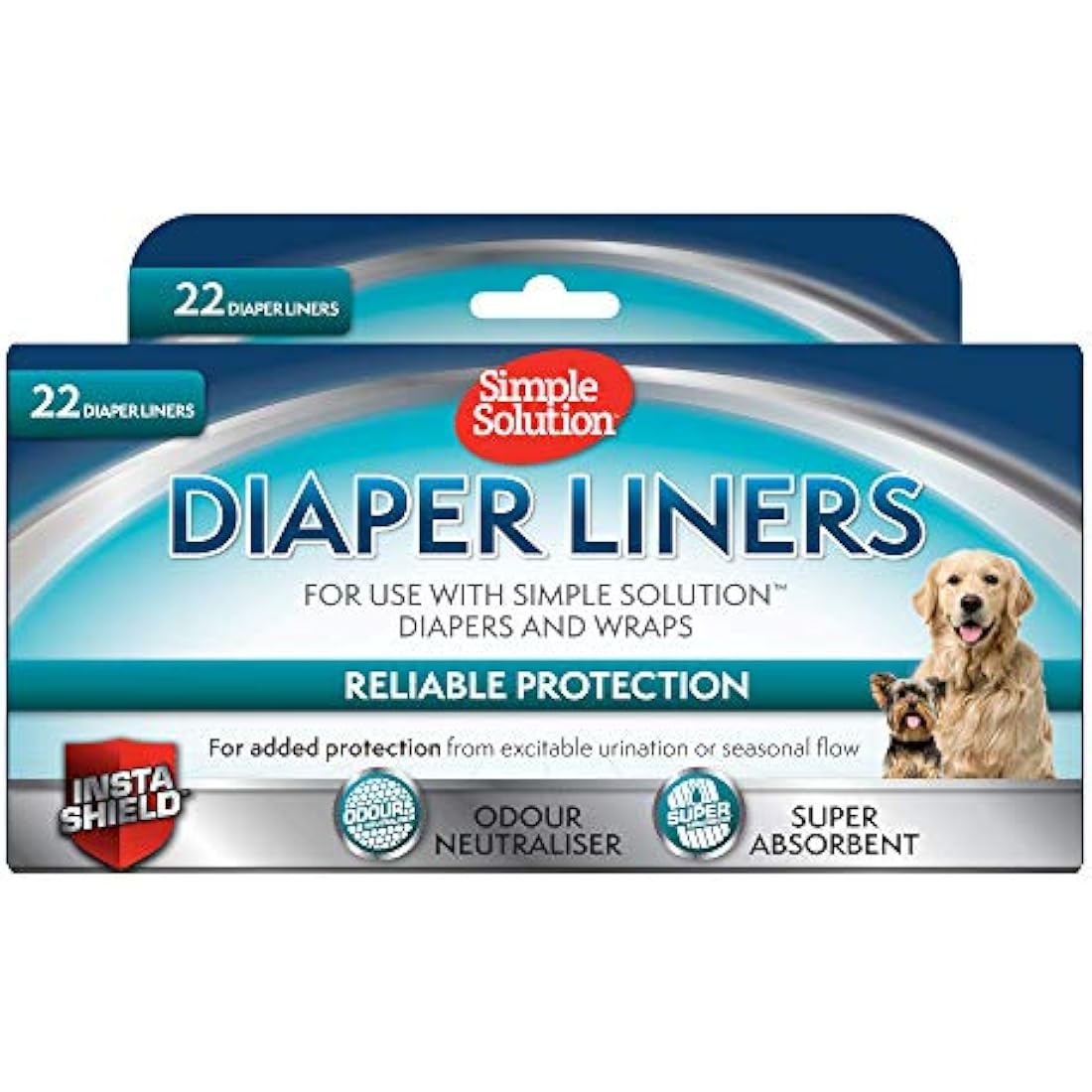 Simple Solution Disposable Dog Diaper Liners, Ultra Absorbency - 22 pack
