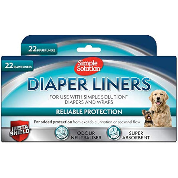 Simple Solution Disposable Dog Diaper Liners, Ultra Absorbency - 22 pack