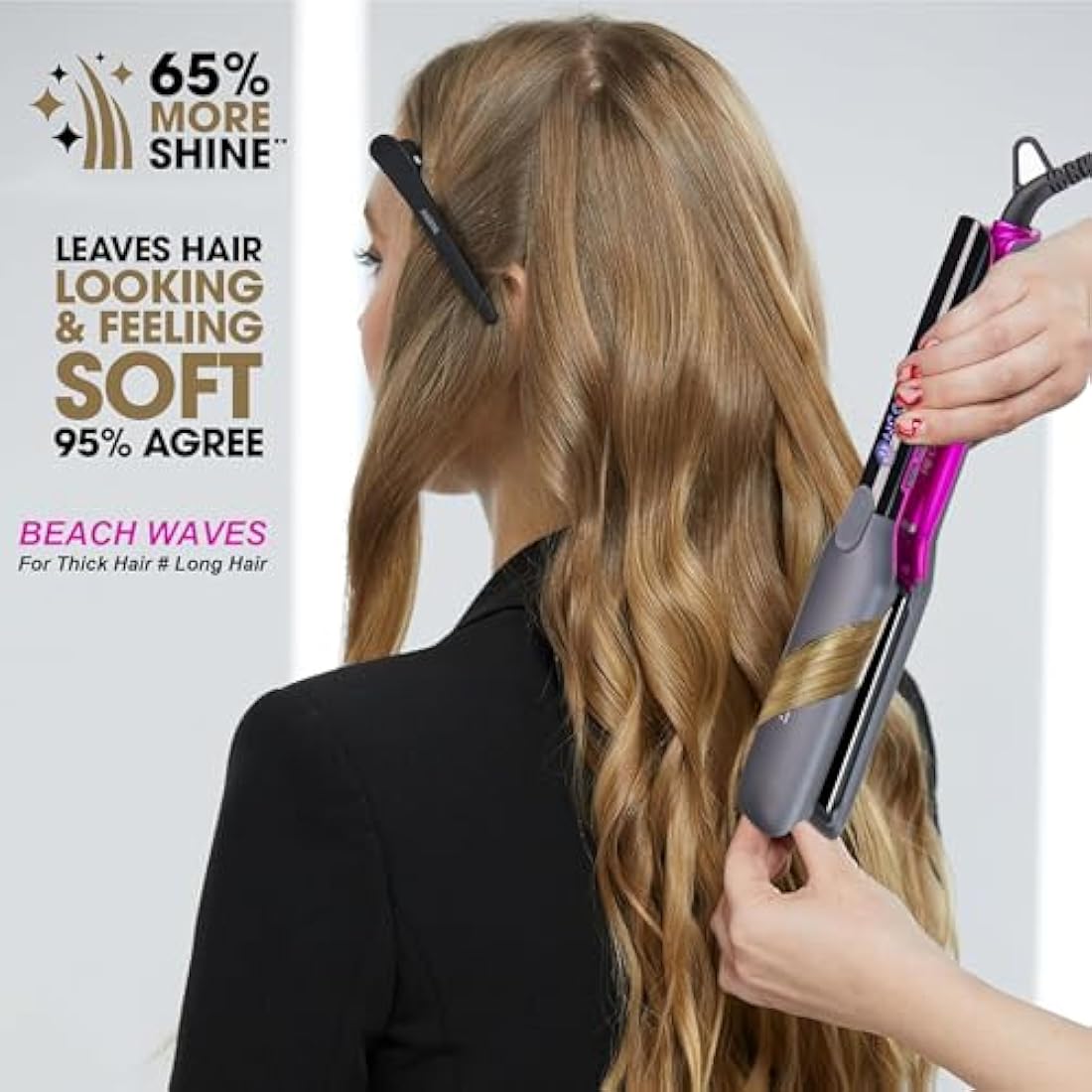 ANGENIL Pro Titanium Flat Iron Hair Straightener 4.5 cm Wide, Dual Voltage Hair Straightener and Curler 2-in-1 with Heat Resistant Silicone Mat, Adjustable Temp 160°C-240°C, 15s Fast Heating