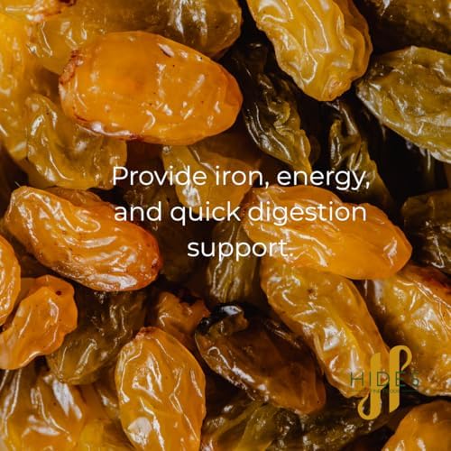 Hides Fine Foods - Golden South African Sultanas 1kg - GMO Free - Suitable for Vegetarians - Baking - Desserts - Cakes - Cookies - Tart - Mince Pies - Granola