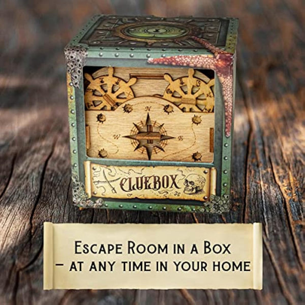 iDventure Cluebox - Davy Jones Locker - Escape Room Puzzle Box - 3D Wooden Puzzle for Adults - Brain Teaser - Birthday Gift for Men - Money Box