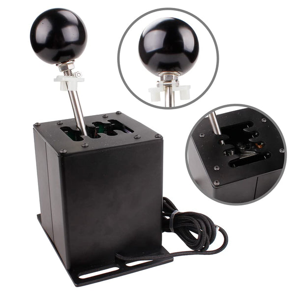 muge racing USB Simulator Shifter, Compatible with Logitech G29 G27 G25 G920 Thrustmaster T300RS/GT Steering Wheel Sequential H Gear Shifter Compatible with ATS ETS Dust WRC Sim Racing Games 7+R