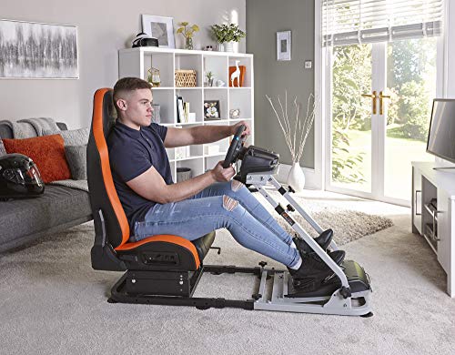 X-Rocker Steering Wheel Stand, Foldable Racing Wheel Stand with Seat Fixing Rod, Adjustable Height, Adjustable Angle, Suitable for Logitech, XBOX, Madcatz, Playstation, Racing Wheel Stand - Black