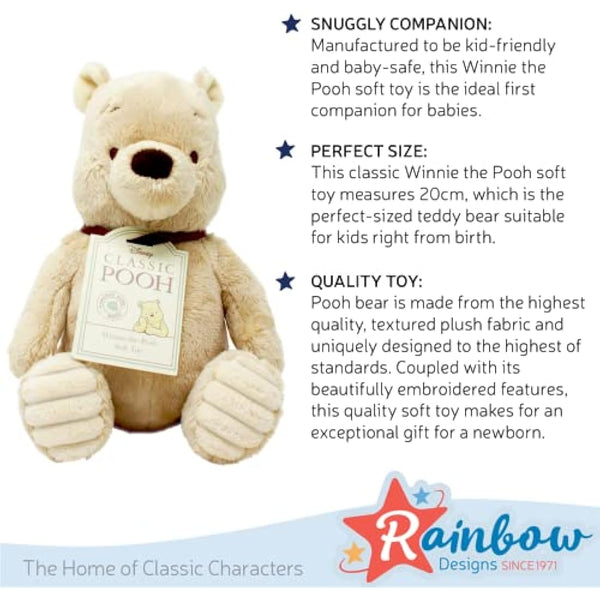 Disney DN1460 Pooh & Friends Classic Winnie The Pooh Soft Toy, Beige