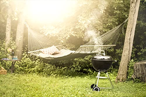 Weber Original Kettle Charcoal Grill, Ø 57cm Grill Area, BBQ Grill with Porcelain-Enamelled Lid & Bowl, Lid Thermometer, One-Touch Cleaning System - Black (14101004)