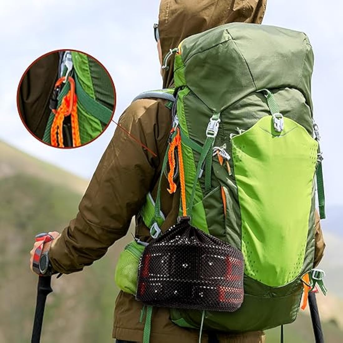 Gutsdoor Camping Cookware Set Camping Cooking Set Non Stick Family Backpacking Cooking Set Lightweight Stackable Pot Pan Bowls with Storage Bag for Outdoor Hiking