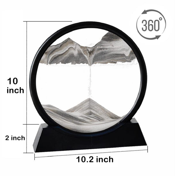 Arthink Moving Sand Art Picture,Liquid Motion 3D Sea Sandscape in Motion Display, Flowing Sand Frame Desktop Art Bookshelves Home Office Decoration(12 inch, Green)