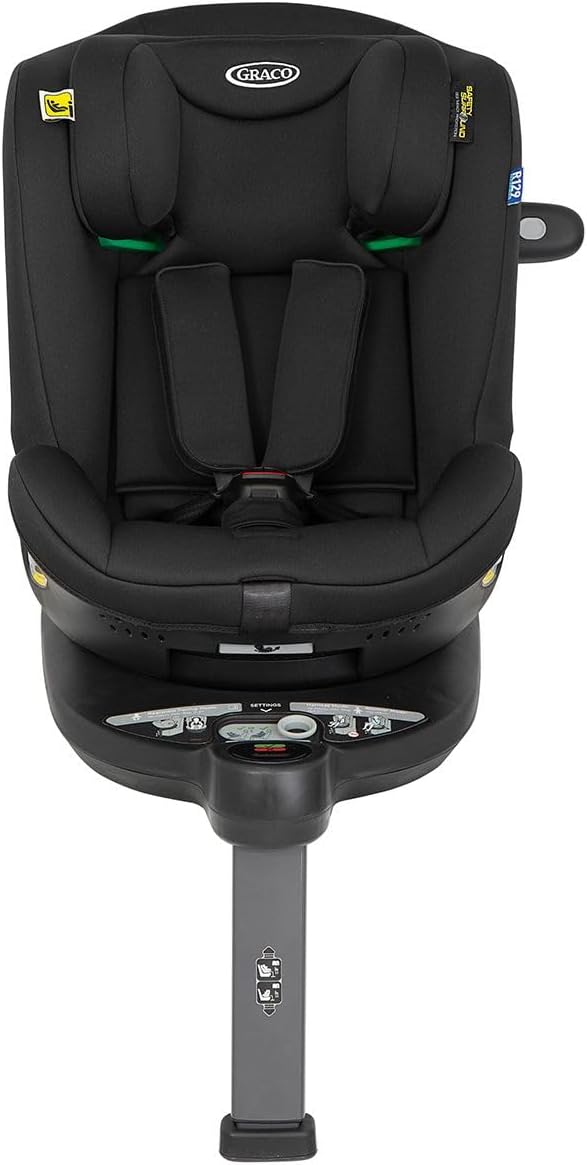Graco Turn2Me Grow i-Size R129 ISOFIX 360° Rotating Car Seat, Rearward facing for longer from birth to approx. 4 years (40-105cm). Forward facing from 15 months to approx. 7 years (76-125cm), Midnight