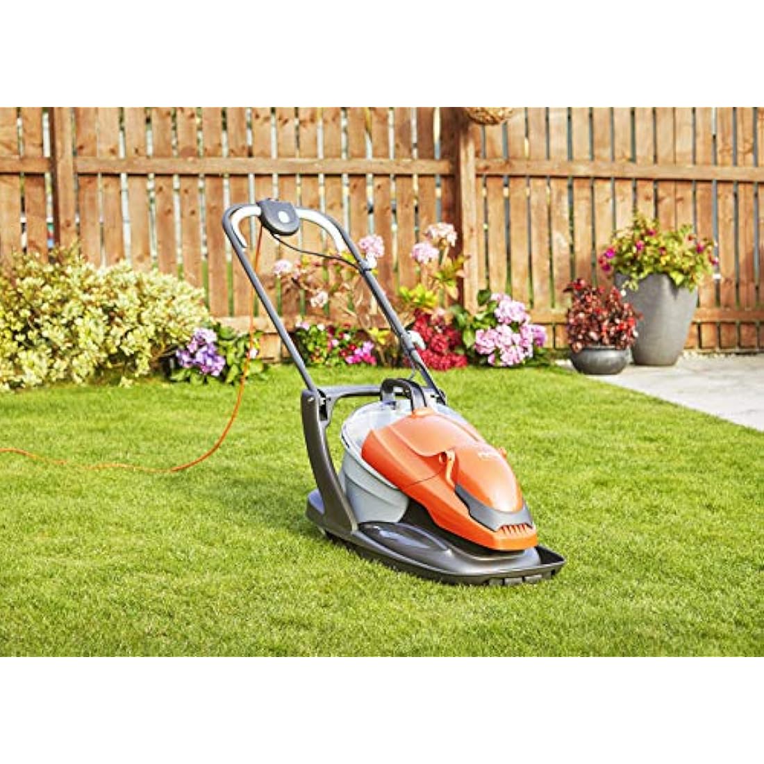 Flymo EasiGlide Plus 330V Hover Collect Lawn Mower - 1700W Motor, 33cm Cutting Width, 20 Litre Grass Box, Folds Flat, 10m Cable Length
