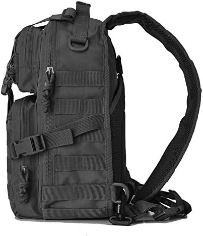 Gowara Gear Tactical Sling Bag Pack Military Rover Shoulder Sling Backpack (Black)