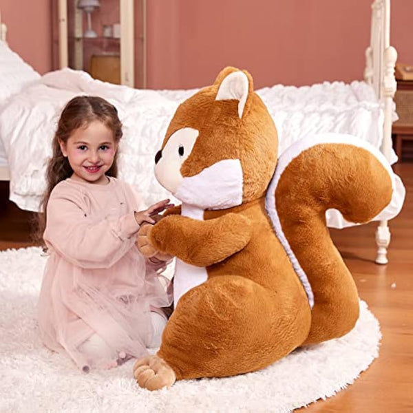 IKASA Giant Squirrel Stuffed Animal Plush Toy,60cm Large Cute Jumbo Soft Toys,Huge Big Size Fluffy Plushy Fat Gigantic Plushie,Gifts for Kids