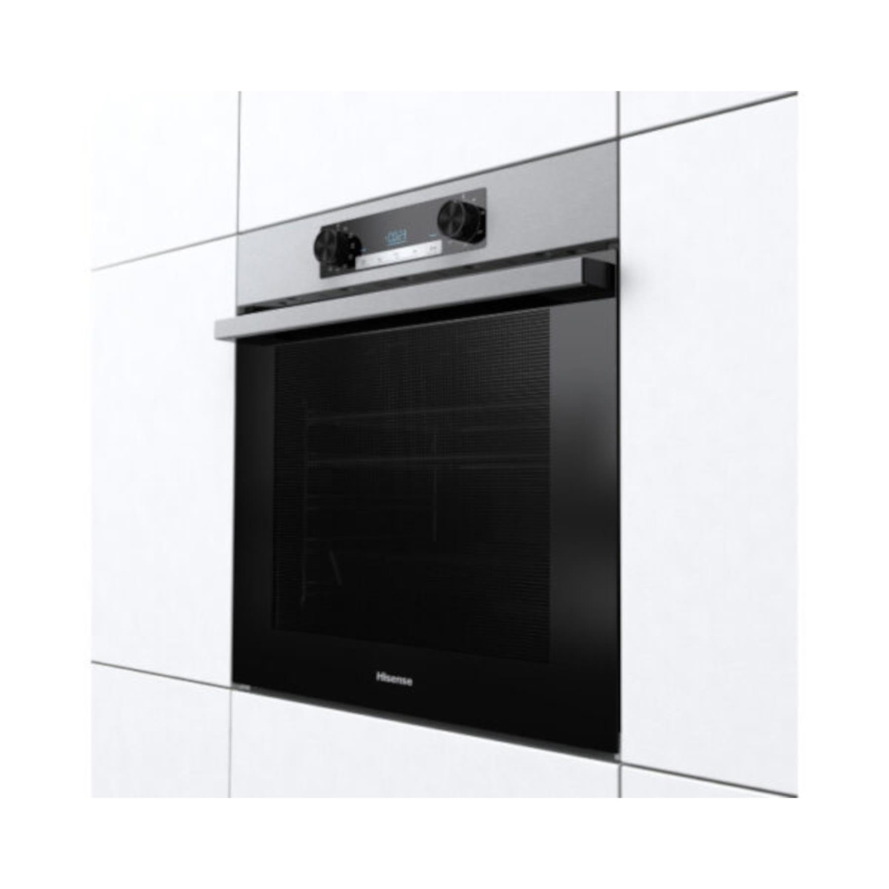 Hisense BI64211PB 77 Litre Built In Electric Single Oven With Pyrolytic Cleaning, Pizza Mode, Multiphase Cooking- Black 22x23x23 inches (LxWxH) - A+ Rated, Extra Large