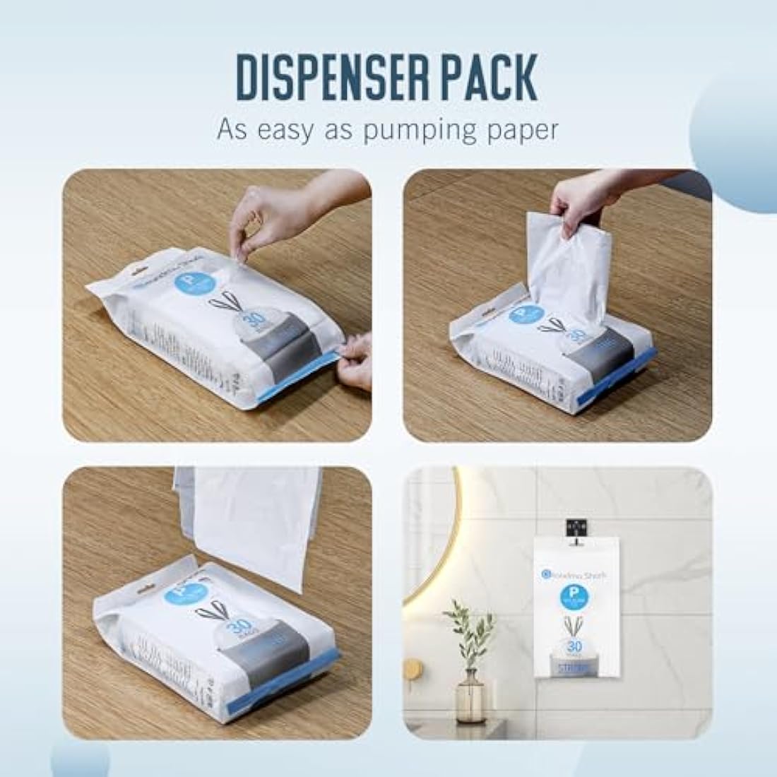 GRANDMA SHARK 50-58L UP TO 65L Bin Bags Liners Drawstring Trash Bag, Handle Waste Bags, 90 Garbage Bag, Super Strong, Anti-Drip Unscented, 70 × 77 cm