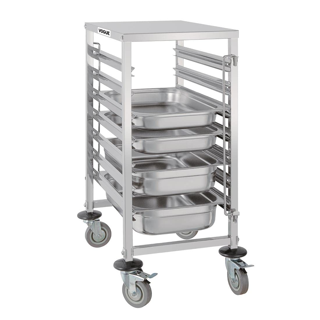 Vogue GG498 Gastronorm Racking Trolley 7 Level 900X380X557mm Catering, Silver