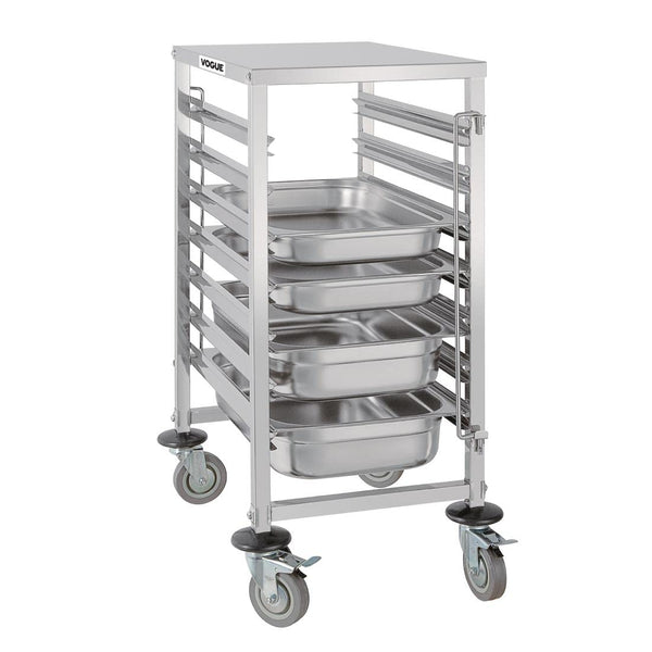 Vogue GG498 Gastronorm Racking Trolley 7 Level 900X380X557mm Catering, Silver