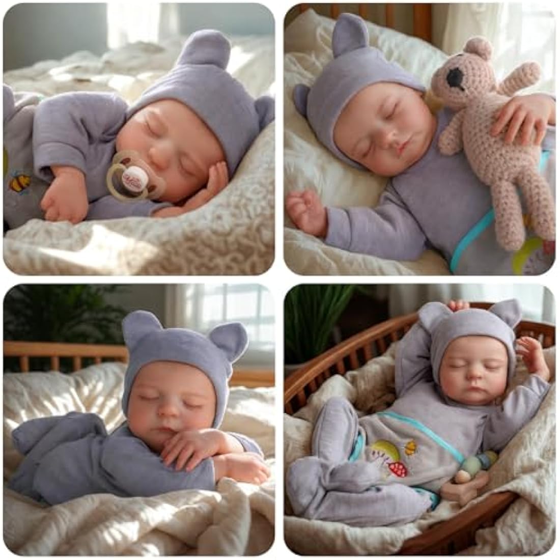 JIZHI 20" Realistic Reborn Baby Doll - Vinyl Newborn Baby Doll Boy With Sleeping Eyes - Lifelike Reborn Baby Dolls for Kids Age 3+
