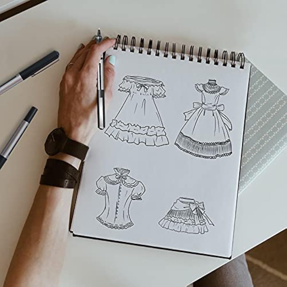 AKARUED Rollerball Pens 24 Pack Black Gel Pens, 0.5mm Liquid Ink Rollerball Pen, Quick-Drying Ballpoint Pens Writing Pens for Bullet Journal, Notebook. School & Office Accessories for Students Adults