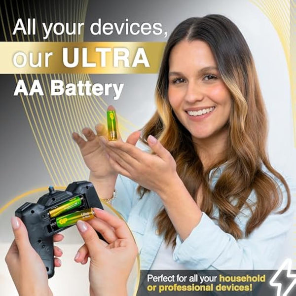 AA Batteries pack of 80 by GP AA Batteries Ultra Alkaline - 10 year shelf life, ideal for everyday hungry devices, long lasting power, anti-leakage technology | also known as LR06, MN1500, 15A, AM3