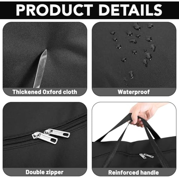 4 Pcs 120L Large Storage Bags, Extra Large Moving Bags with Zips for Moving Storage Clothes Bedding Duvet Quilt Blankets Waterproof Jumbo Storage Bags Moving Totes Christmas Storage Containers