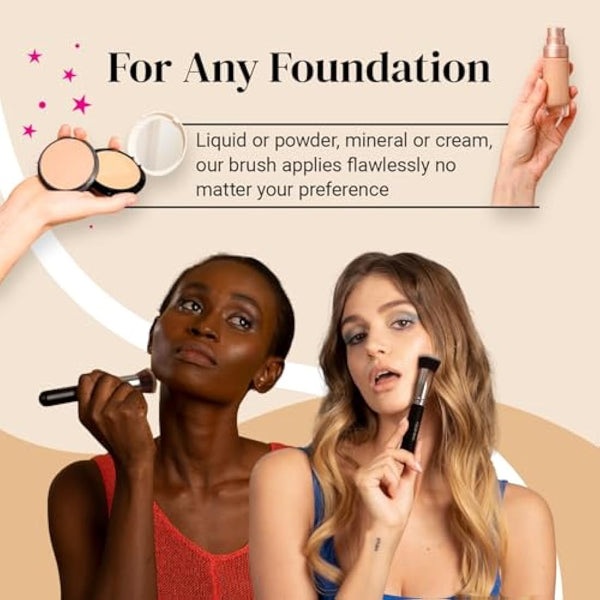 Flat Top Kabuki Foundation Brush By KESHIMA - Premium Makeup Brush for Liquid Foundation, Cream, and Powder - Buffing, Blending Brush, Face Brush
