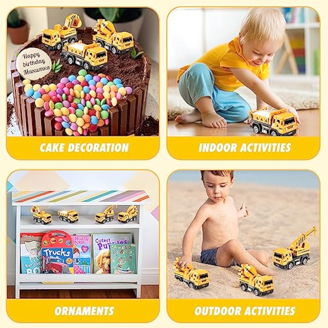 EUTOYZ Toys for 2 3 Year Old Boy, Toy Cars Construction Toy for 2-6 Year Old Boy Toy Age 1-6 Digger Truck Toy Birthday Easter Gifts for 1-6 Year Olds Boy Car Toys Age 1-6 Year Old Toddlers Cars