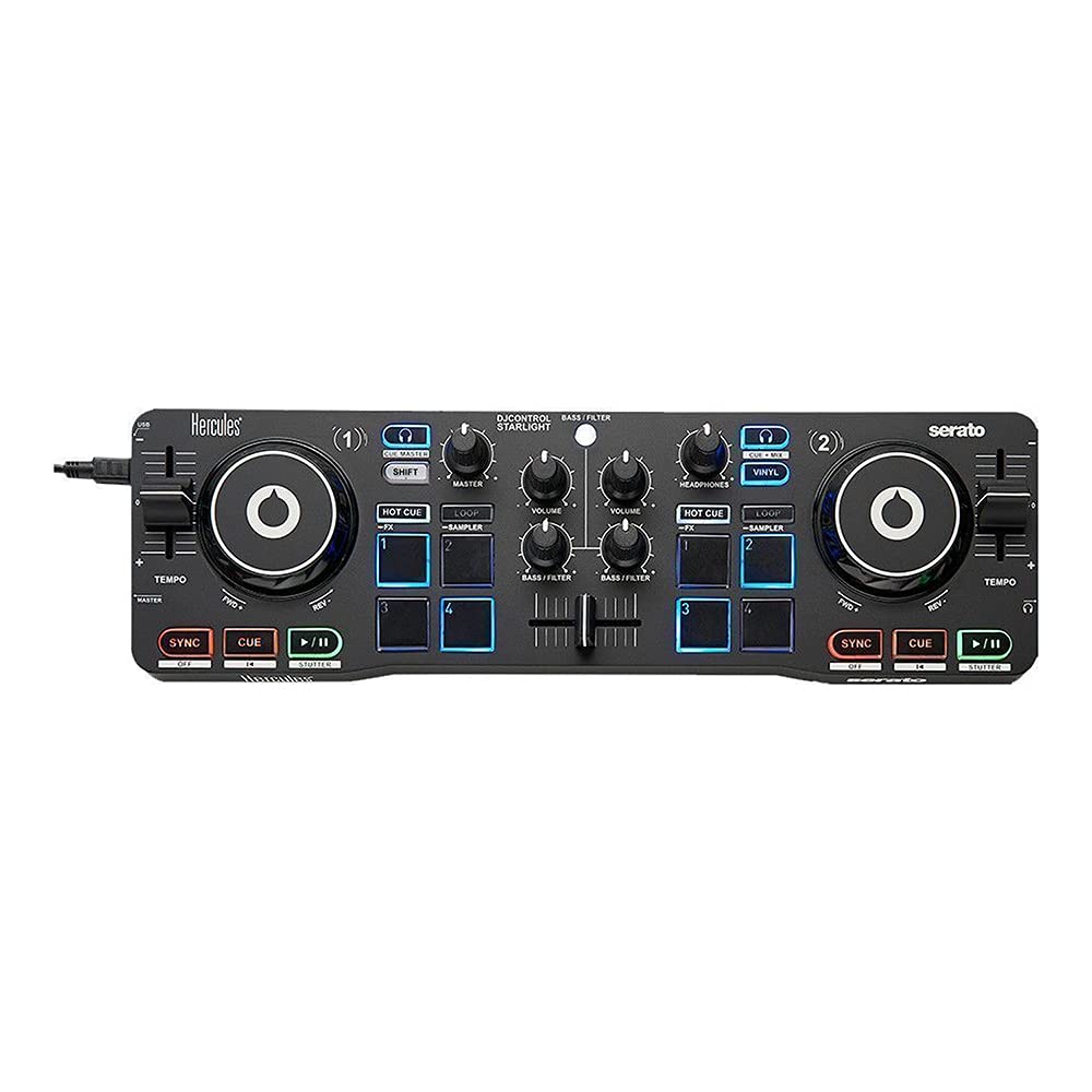 Hercules DJControl Starlight – Compact DJ Controller with Built-in Light Show and Professional Features