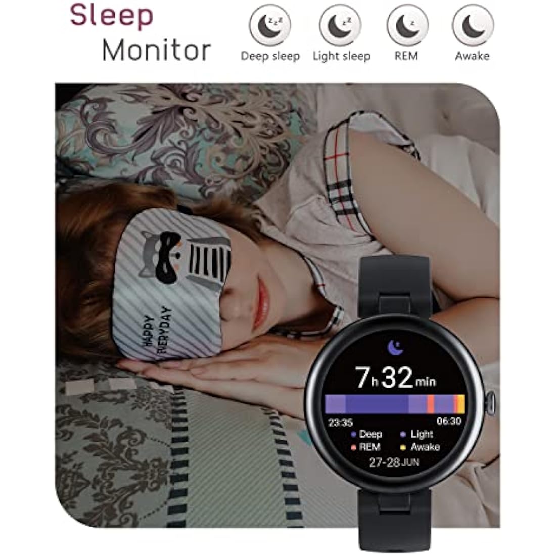 SHANG WING Lynn Smartwatches for Women,1.1inch Display Screen Fitness Watch for Women,Small Stylish Smart Watch with Pedometer Sleep Monitor SpO2-Monitor Heart Rate Fitness Watch for Android iOS