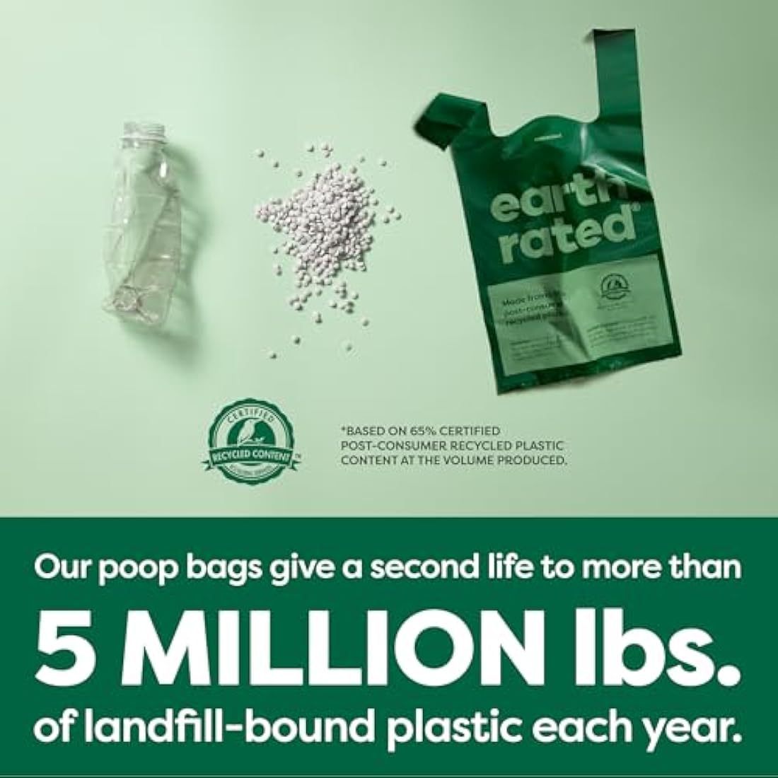 Earth Rated Dog Poo Bags with Handles, Easy Tie and Guaranteed Leakproof, Lavender Scented, 120 Handle Bags