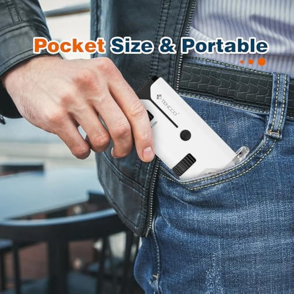 100x-250x Mini Pocket Microscope for Kids Adults, Protable Handheld Microscope, Miniscope Portable for Kids Adults Science Lab Education,White