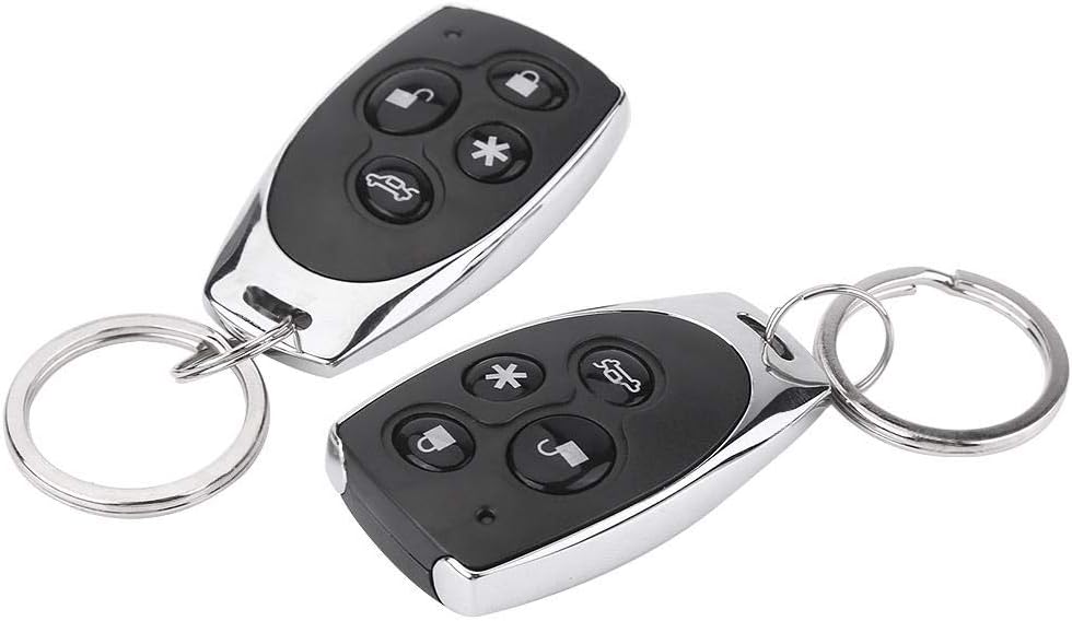 TKSE Car Security System, Universal Car Alarm Security Protection System Keyless Entry with 2 Remote Controls Siren