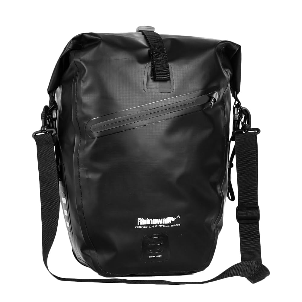 Rhinowalk Bike Bag Waterproof Bike Pannier for Biycle Cargo Rack 25-27L Postman Saddle Bag Shoulder Bag Laptop Pannier Rack Bicycle Bag Professional