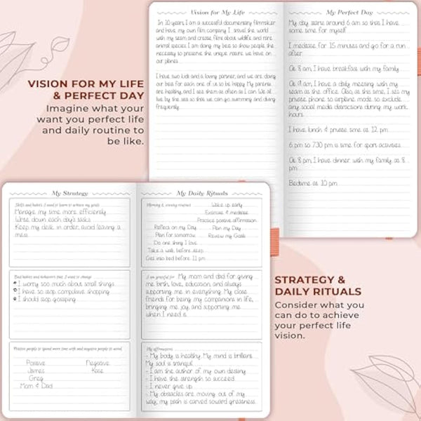 GoGirl Planner and Organizer for Women – Pocket Weekly Planner, Goals Journal & Agenda for Time Management & Productivity. Undated (Peach pink)