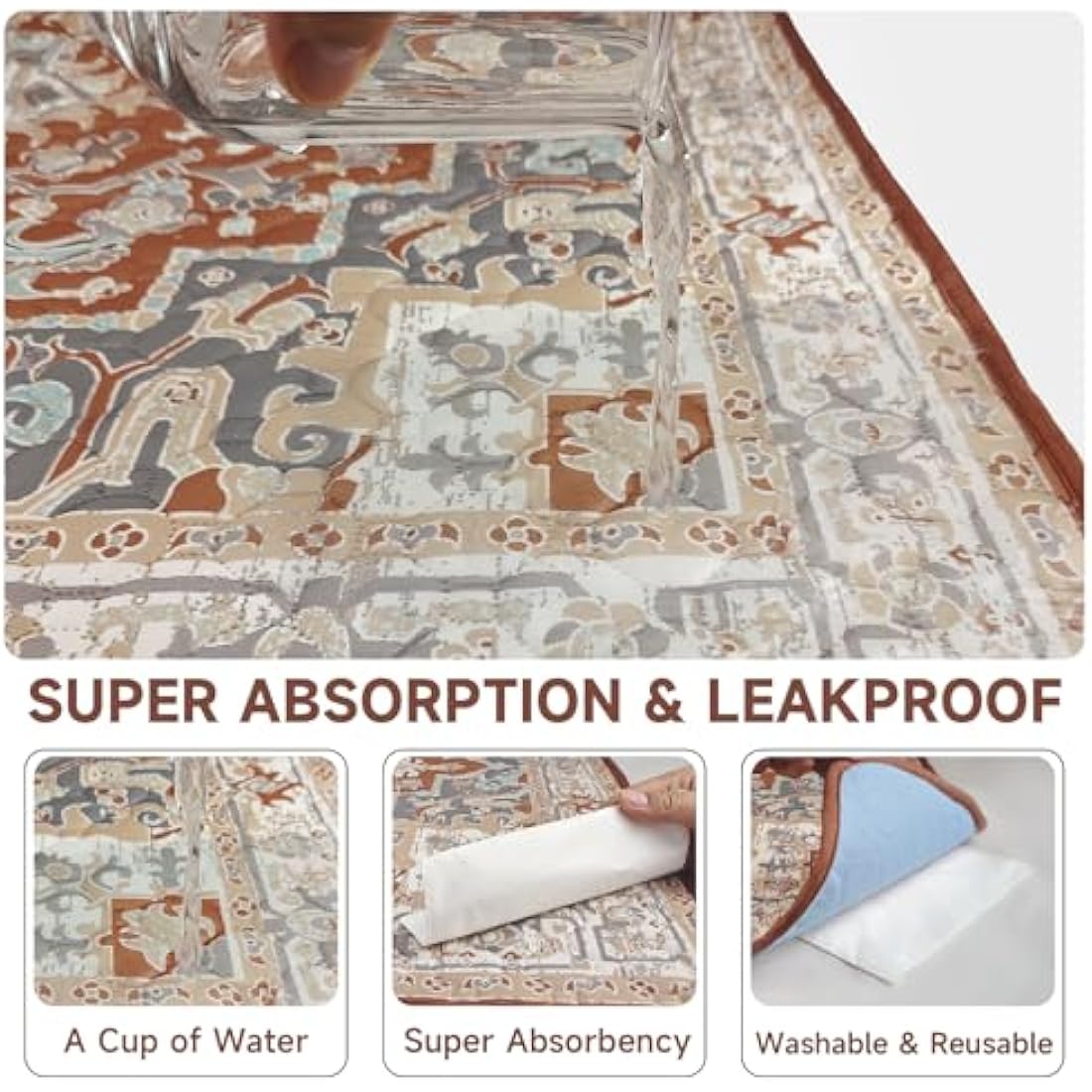 YOSEPATI Washable Pee Pads for Dogs,2 Pack Reusable Puppy Pads 122x92cm Super Absorbent Waterproof Pet Training Pads, Non-Slip Potty Pads for Crate,Floor,Sofa