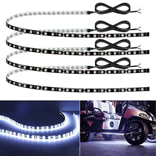 Motorbike Underglow 12V Led Strip Lights Neon Interior Car Lights Connectable Red Led Light Strips 12V for Cars Interior Lights Boat Marine Trucks 4Pack(60cm/24" Red)