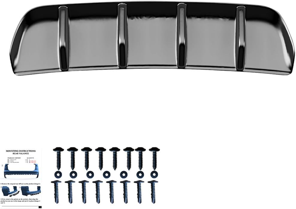 Oneway Rear Diffuser compatible with Volkswagen Tiguan II R Facelift 2020-2024 - Gloss black