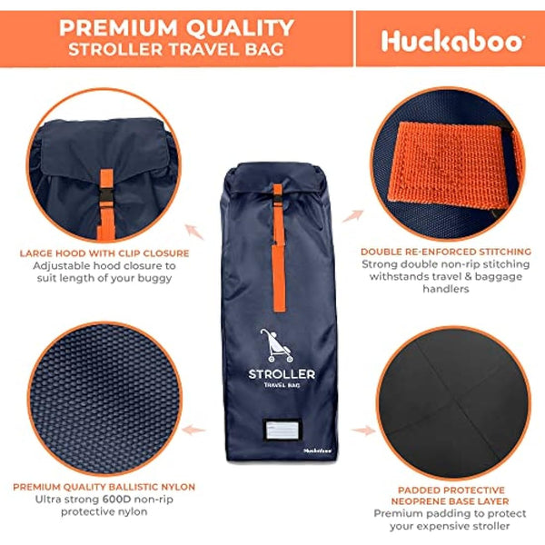 Huckaboo Stroller Travel Bag - Umbrella Stroller Buggy Travel Bag for Airplane, Navy