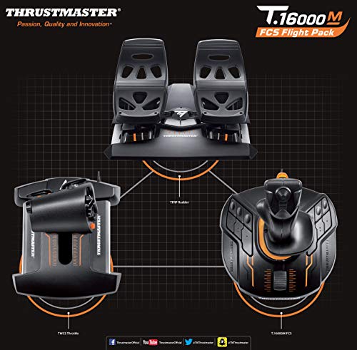 Thrustmaster T16000M FCS - Ambidextrous Flight Control System with H.E.A.R.T HallEffect AccuRate Technology for PC