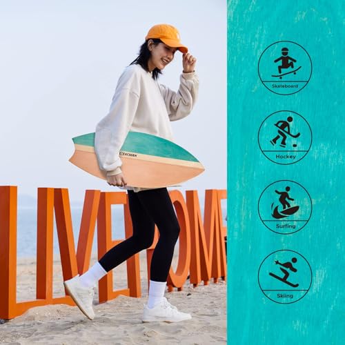 XCMAN Surf Balance Board Trainer with Roller Wooden Exercise Balancing Stability Trainer - Non Slip Surface for Adults |Balance Board