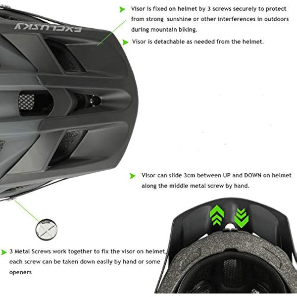 Exclusky Mountain Bike Helmet, MTB Helmet Adult Lightweight Breathable Mens Bike Helmet Cycling Mountain & Road Bicycle Helmets for Men Women