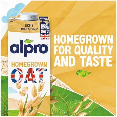 Alpro Oat Plant-Based Long Life Drink - 100% British Oats - Vegan Dairy Free & Lactose Free Milk Alternative - 1L (Pack of 8)