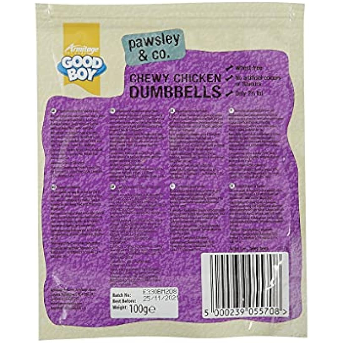 Good Boy - Chewy Chicken Dumbbells - Dog Treats - Made with 100% Natural Chicken Breast Meat - 100 g ℮ - Low Fat Dog Treats - Case of 8