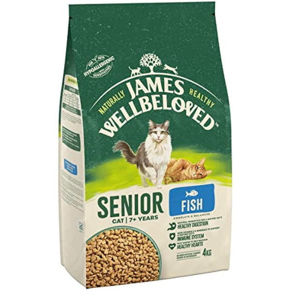 James Wellbeloved Senior Fish 4 kg Bag, Hypoallergenic Dry Cat Food